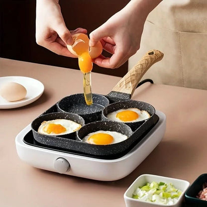 Padella antiaderente Culinara a 4 fori | Padella multiuso per uova e pancake | Alluminio resistente | Facile da pulire