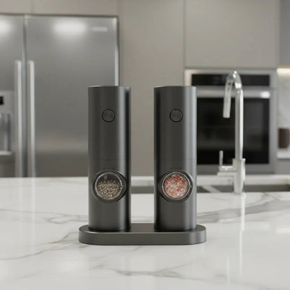 SPICE DUO – Set di macinapepe e sale elettrici con impostazione di macinatura regolabile