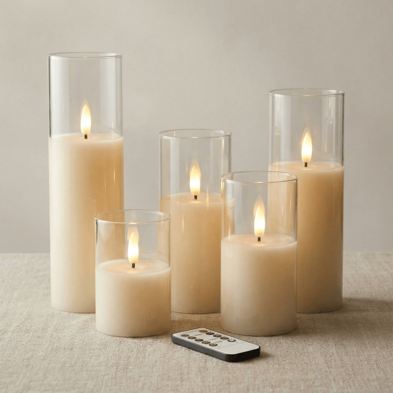 SOULLIGHT - Set da 9 candele LED decorative con tremolio realistico