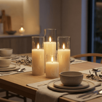 SOULLIGHT - Set da 9 candele LED decorative con tremolio realistico