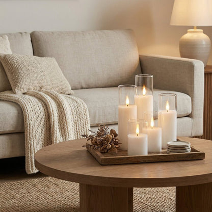 SOULLIGHT - Set da 9 candele LED decorative con tremolio realistico