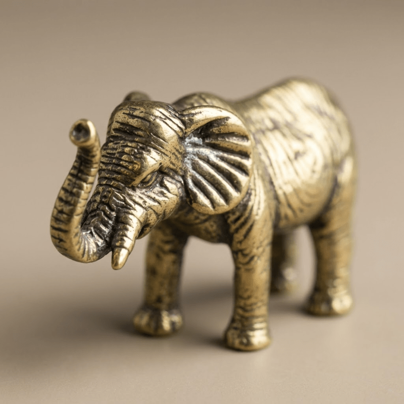 BRASSLINE - Elefante in ottone fatto a mano, esclusivo, per elementi decorativi