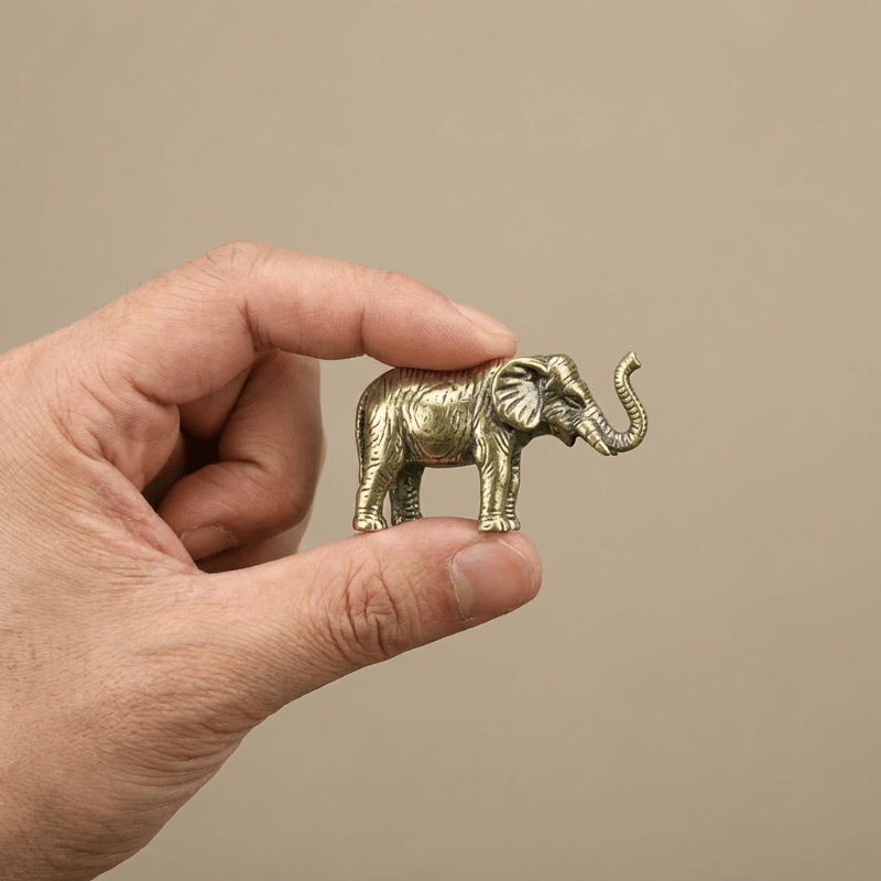 BRASSLINE - Elefante in ottone fatto a mano, esclusivo, per elementi decorativi