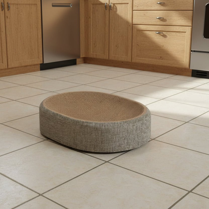 PURRLOOM – Letto ovale intrecciato in sisal per gatti, per graffi e riposo confortevole