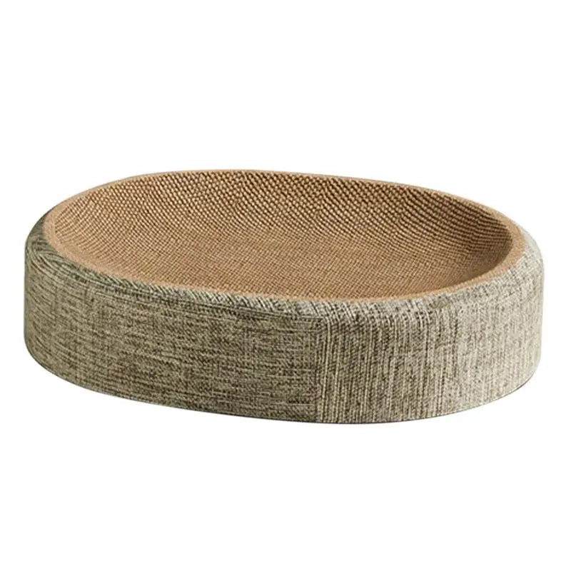 PURRLOOM – Letto ovale intrecciato in sisal per gatti, per graffi e riposo confortevole