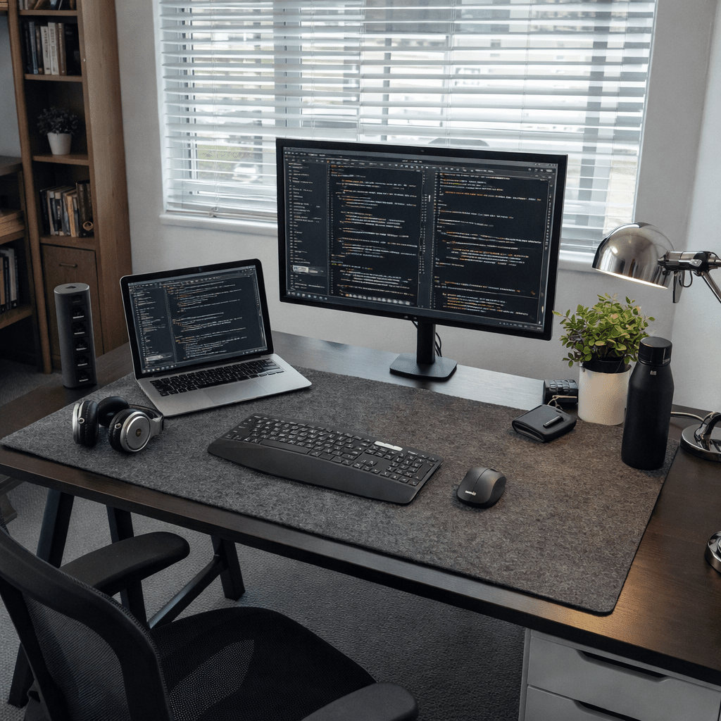 DESKBASE FELT – Tappetino da scrivania in feltro di lana morbido e antiscivolo per gaming e lavoro