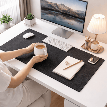 DESKSOFT – Tappetino da scrivania in feltro morbido per spazi di lavoro puliti