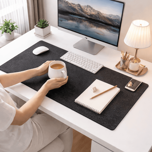 DESKSOFT – Tappetino da scrivania in feltro morbido per spazi di lavoro puliti