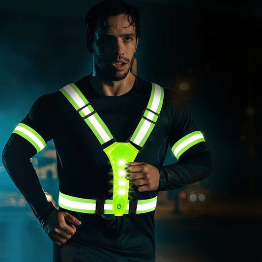 STAYLIT – Gilet LED ricaricabile USB per corsa, ciclismo e escursionismo