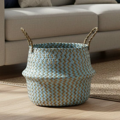 ZENWOVEN – Cestino di salice fatto a mano in stile boho, pieghevole per piante