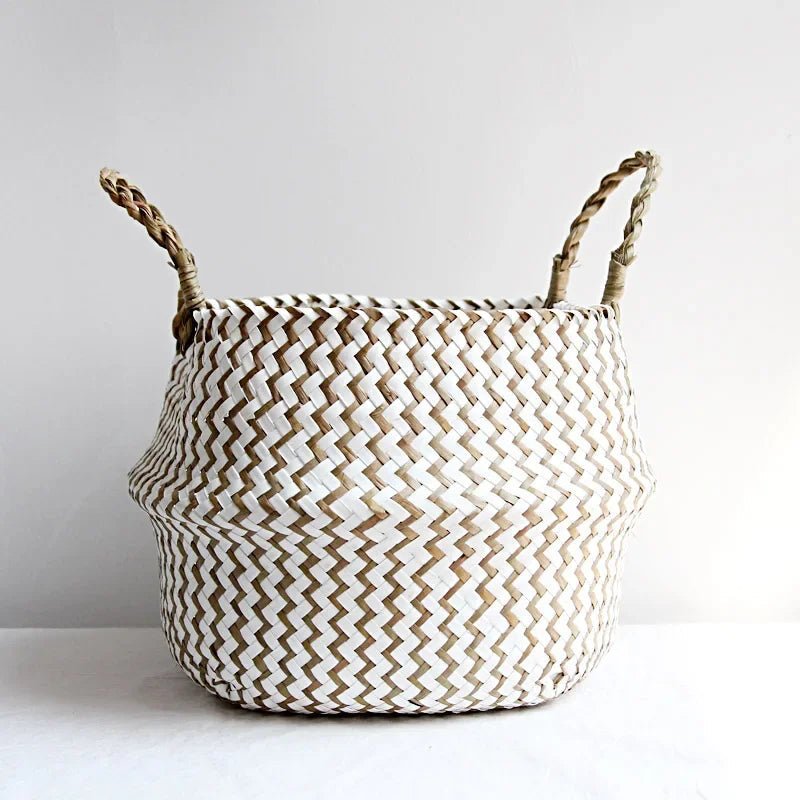 ZENWOVEN – Cestino di salice fatto a mano in stile boho, pieghevole per piante