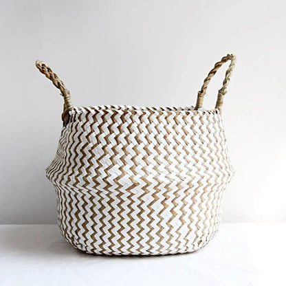 ZENWOVEN – Cestino di salice fatto a mano in stile boho, pieghevole per piante