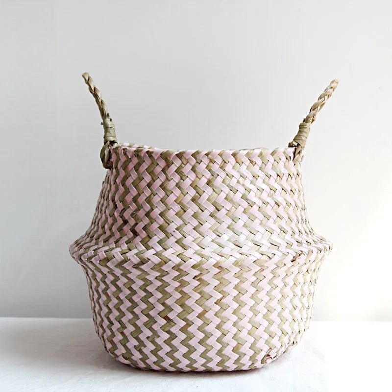 ZENWOVEN – Cestino di salice fatto a mano in stile boho, pieghevole per piante