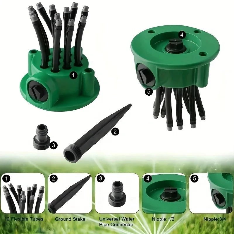 AQUASPREAD – Irrigatore automatico multi-testa a 360 gradi per ampie aree del giardino