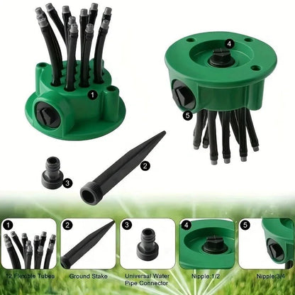 AQUASPREAD – Irrigatore automatico multi-testa a 360 gradi per ampie aree del giardino