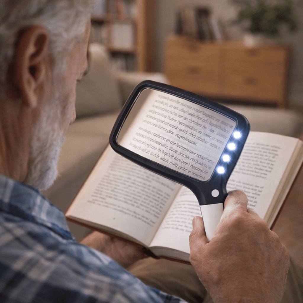 SICHTPLUS – Lente d'ingrandimento manuale con ingrandimento 3x e illuminazione a LED