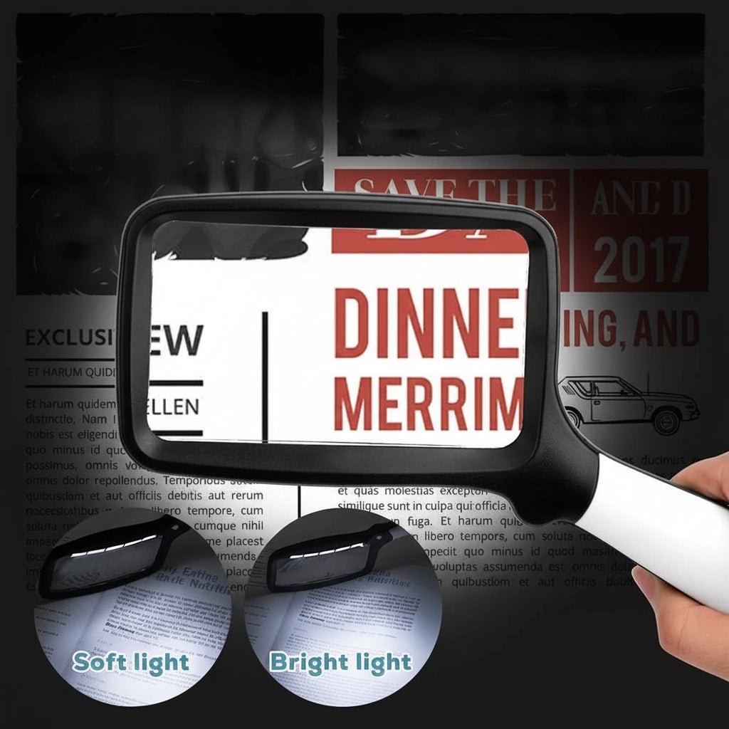 SICHTPLUS – Lente d'ingrandimento manuale con ingrandimento 3x e illuminazione a LED