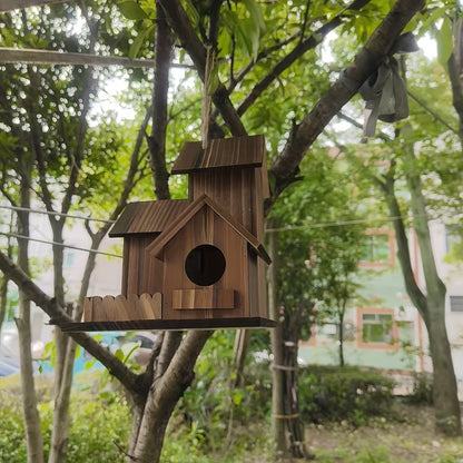 TIMBERROOST – Casetta per uccelli rustica in legno massiccio con più camere di nidificazione per uso esterno