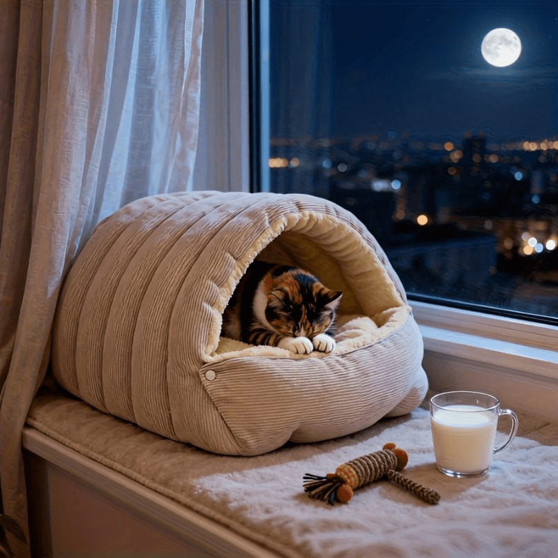 SNUGDEN – Cuccia chiusa per gatto, calore e sicurezza