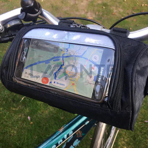 Borsa da Manubrio per Bicicletta con Finestra Touchscreen | Protezione Antispruzzo | Chiusura a Velcro Sicura | RideShield