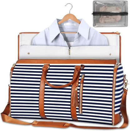 GARMENTGO Borsa da viaggio - Borsa per abiti pieghevole in pelle PU per viaggiare senza pieghe con stile