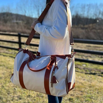 GARMENTGO Borsa da viaggio - Borsa per abiti pieghevole in pelle PU per viaggiare senza pieghe con stile