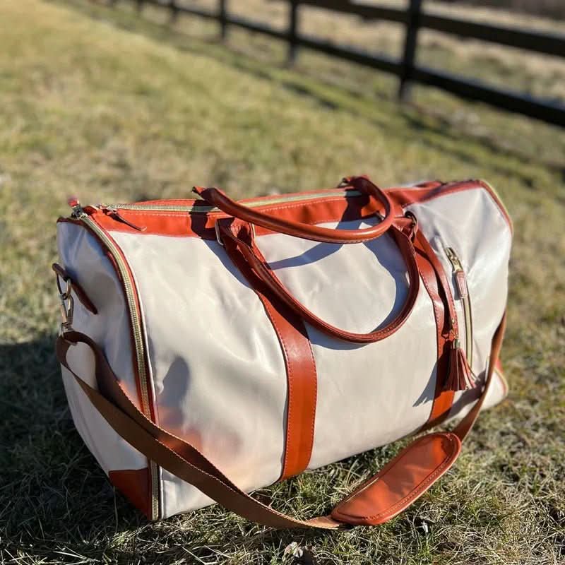 GARMENTGO Borsa da viaggio - Borsa per abiti pieghevole in pelle PU per viaggiare senza pieghe con stile