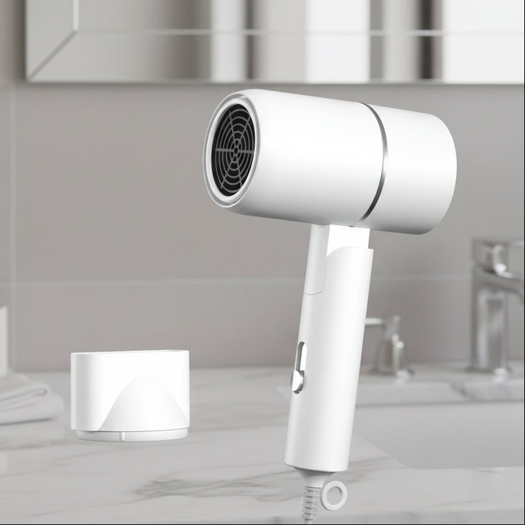 TRAVELBLOW - Asciugacapelli pieghevole con tecnologia agli ioni per capelli lucidi