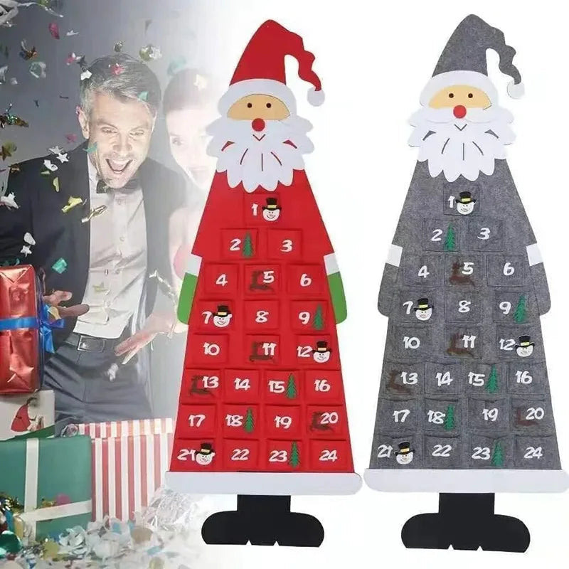 FelineFelt | Calendario dell'Avvento a forma di gatto con 24 mini sorprese di Babbo Natale