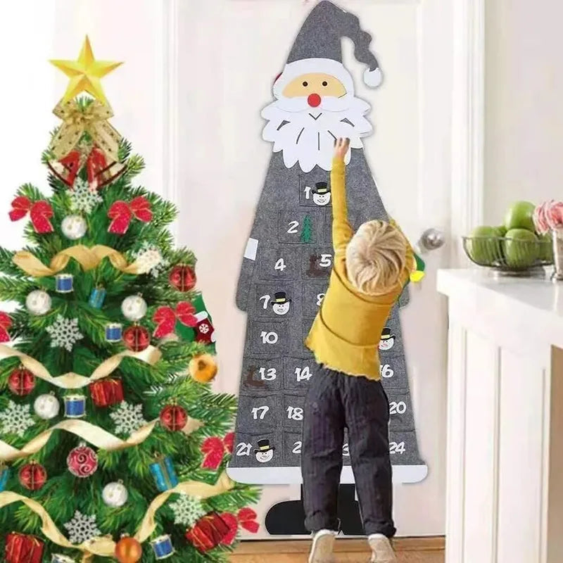 FelineFelt | Calendario dell'Avvento a forma di gatto con 24 mini sorprese di Babbo Natale