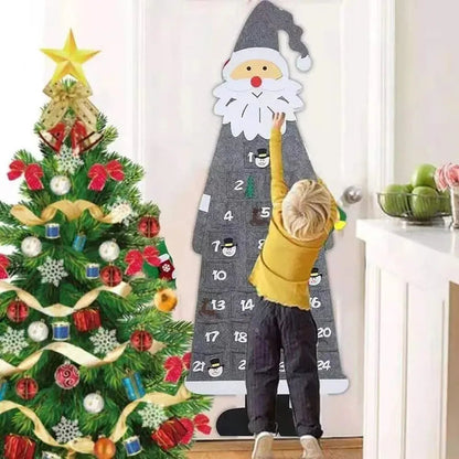 FelineFelt | Calendario dell'Avvento a forma di gatto con 24 mini sorprese di Babbo Natale