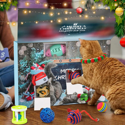 FelineFest | Calendario dell'Avvento interattivo per gatti con giocattoli e dolcetti coinvolgenti