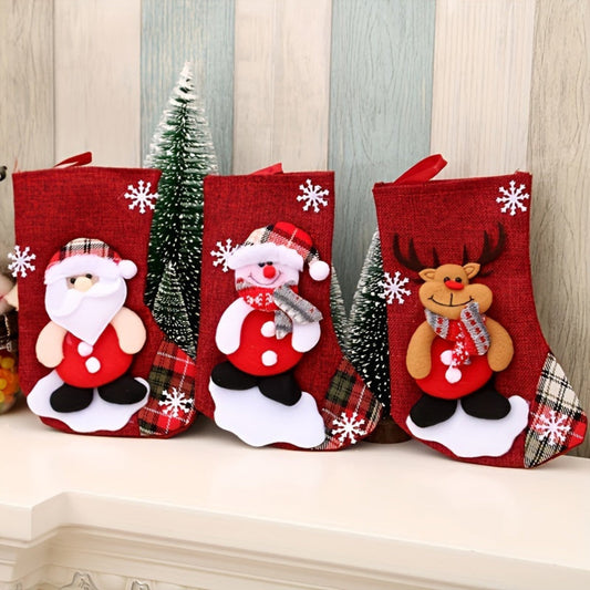 FestiveCharm | Set di calze di Natale rosse per decorazioni festive