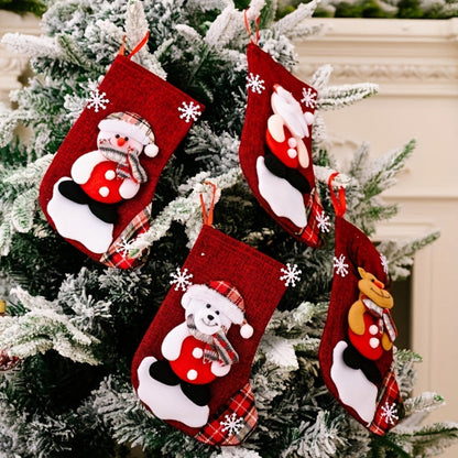 FestiveCharm | Set di calze di Natale rosse per decorazioni festive