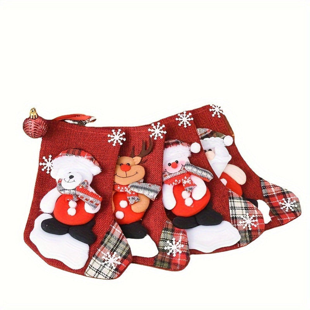 FestiveCharm | Set di calze di Natale rosse per decorazioni festive