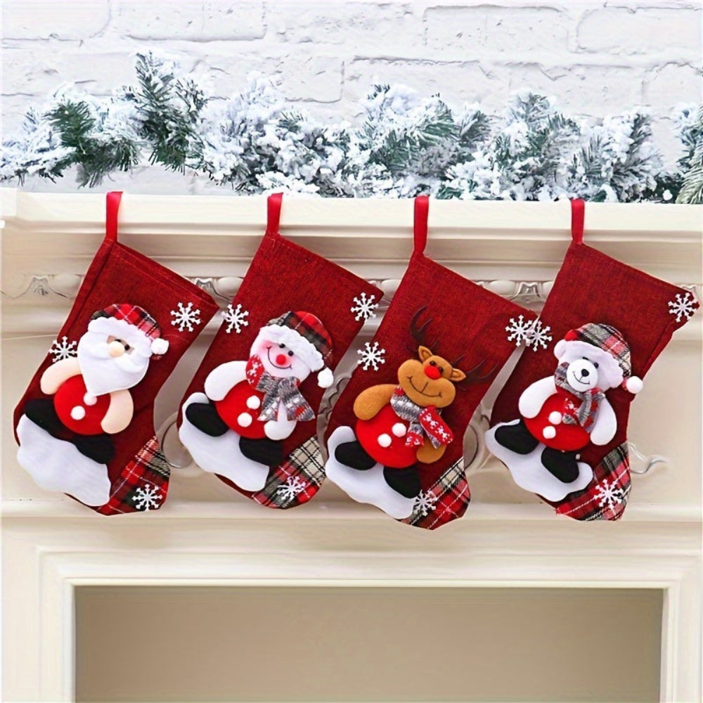 FestiveCharm | Set di calze di Natale rosse per decorazioni festive