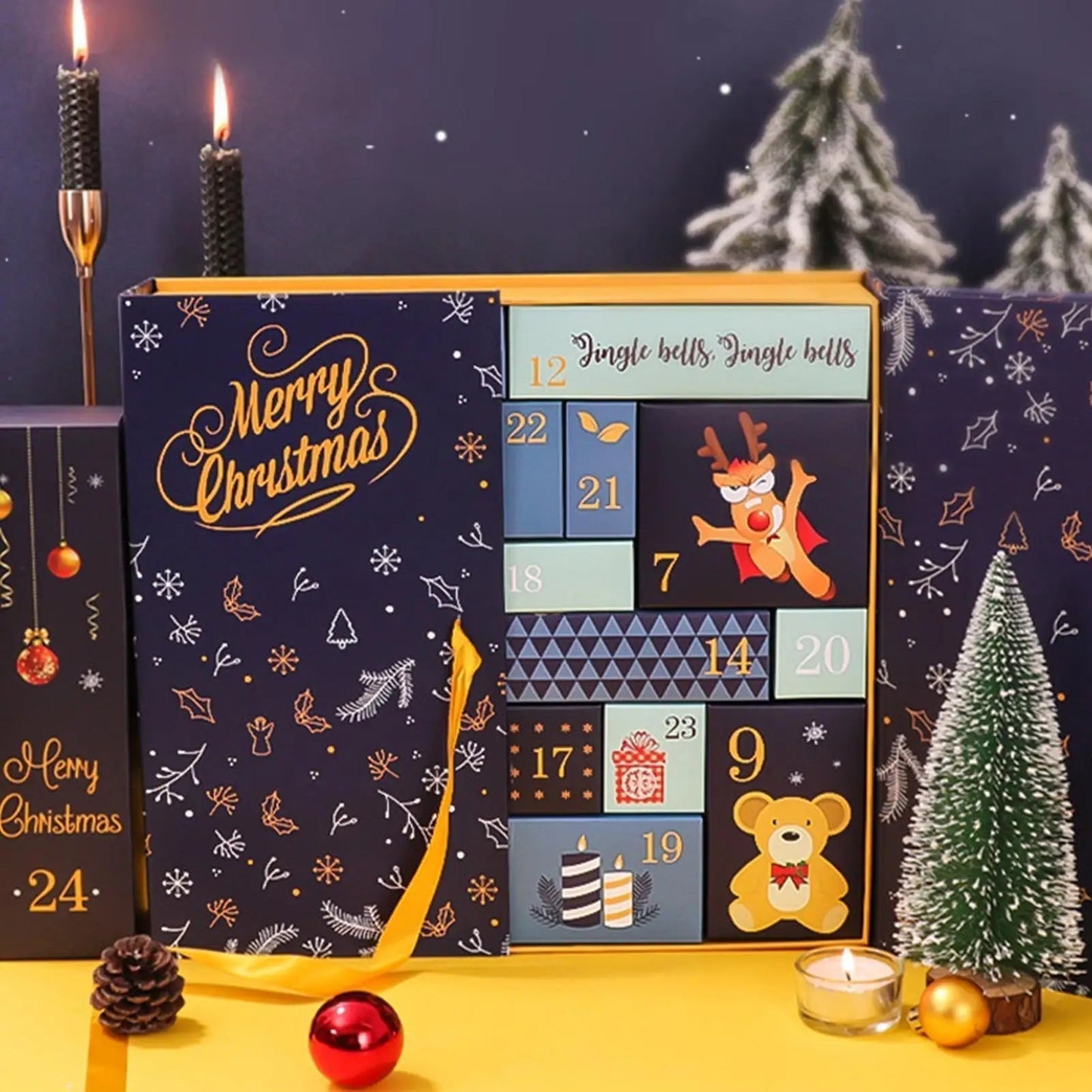 FestiveCraft | Calendario dell'Avvento fatto a mano con 24 scatole regalo riempibili