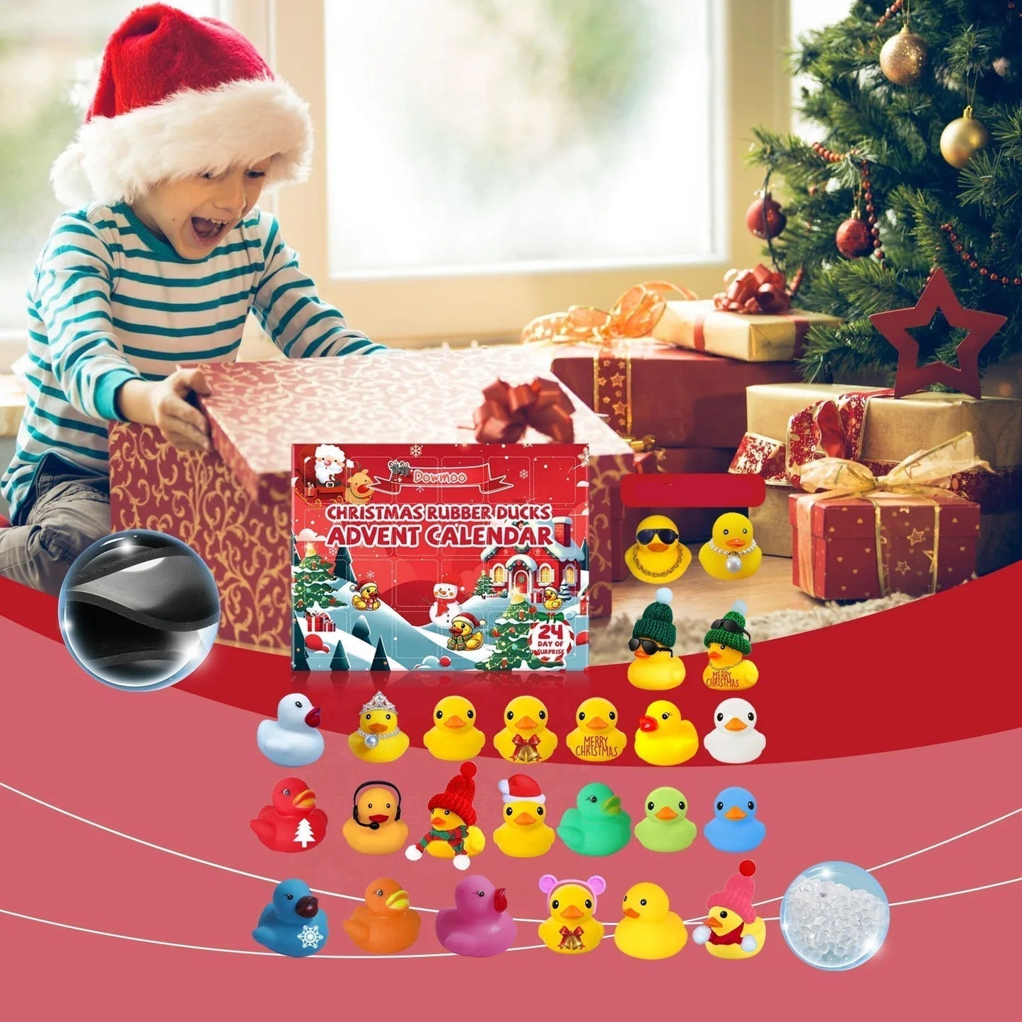 FestiveDuck | Calendario dell'Avvento con paperelle di gomma per il divertimento dei bambini durante le feste