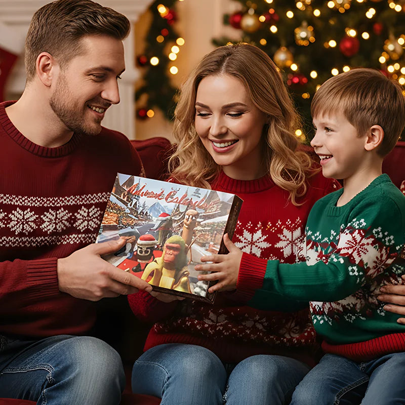 FestiveJoy | Calendario dell'Avvento in plastica per bambini con divertenti sorprese a forma di statuetta