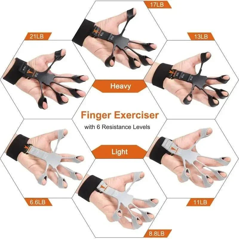 GripForce - allenatore per dita e mano con 6 livelli di resistenza per una maggiore forza di presa e flessibilità