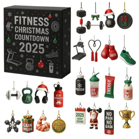 FitSpirit | Allegro calendario dell'Avvento in acrilico con conto alla rovescia per gli appassionati di fitness