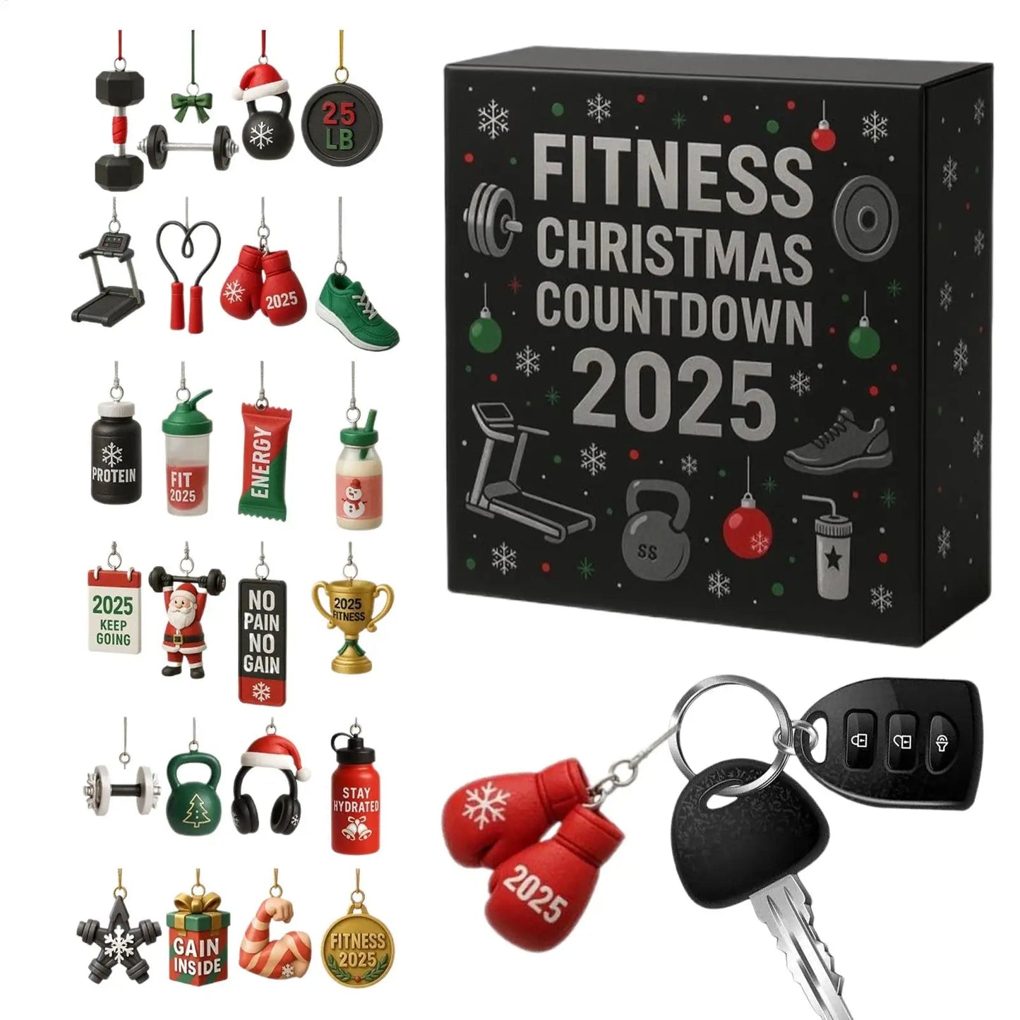 FitSpirit | Allegro calendario dell'Avvento in acrilico con conto alla rovescia per gli appassionati di fitness
