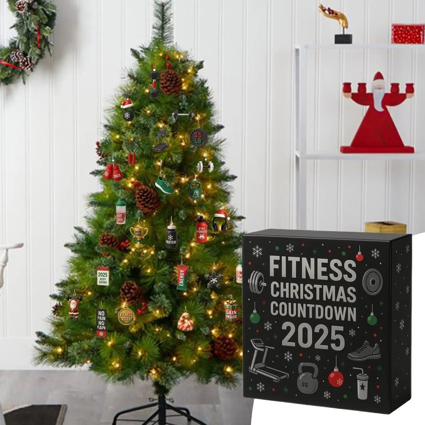 FitSpirit | Allegro calendario dell'Avvento in acrilico con conto alla rovescia per gli appassionati di fitness