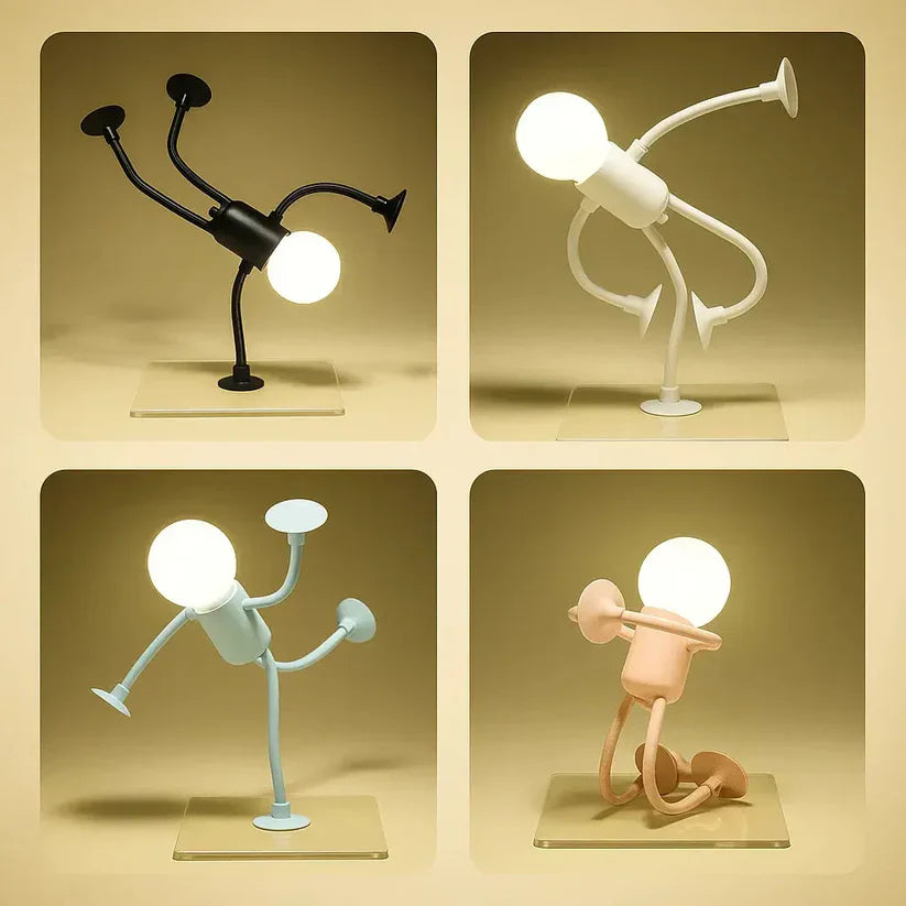 Lampada Notturna Sportiva Flessibile – Divertente, Pieghevole e con Mani a Ventosa