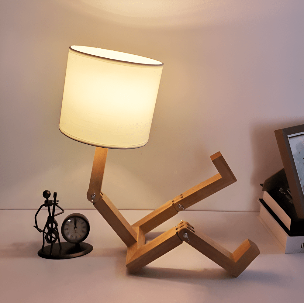 Lampada in legno flessibile - Lampada robotica regolabile per lettura e lavoro