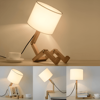 Lampada in legno flessibile - Lampada robotica regolabile per lettura e lavoro