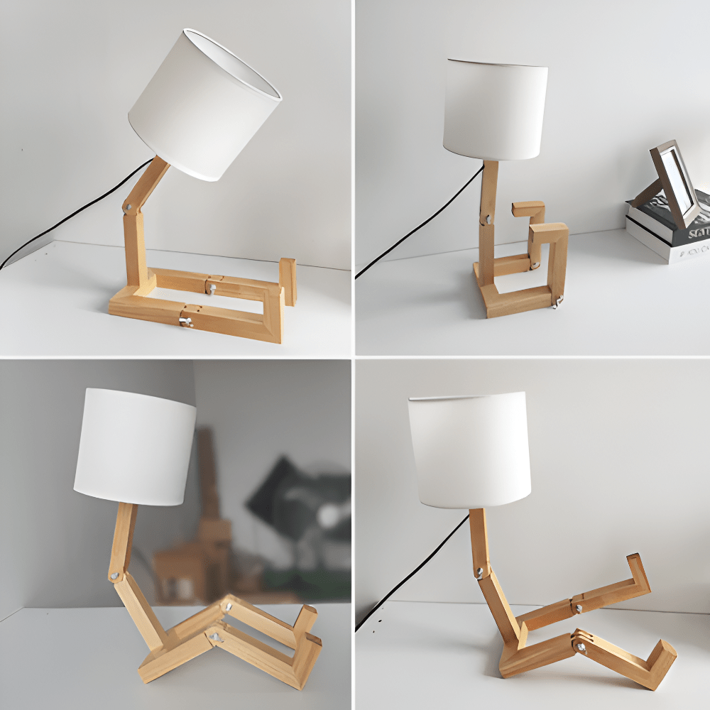 Lampada in legno flessibile - Lampada robotica regolabile per lettura e lavoro