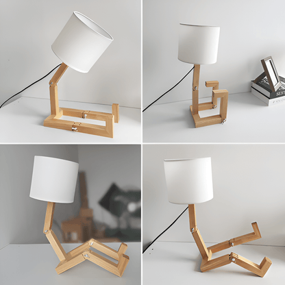 Lampada in legno flessibile - Lampada robotica regolabile per lettura e lavoro
