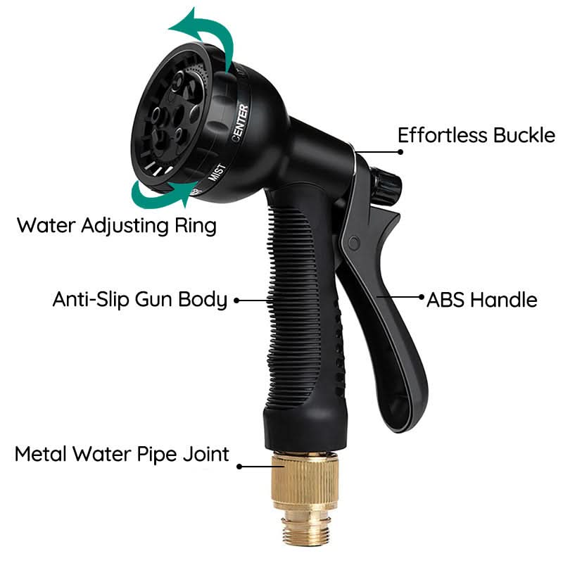HydroFlow Max Tubo da Giardino | Tubo d'acqua elastico e durevole | Senza pieghe per giardino, piante e pulizie