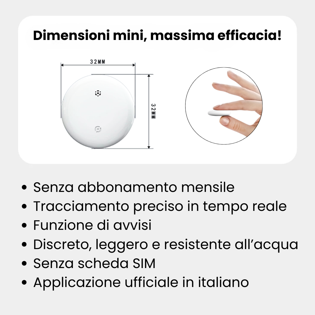 Localizzatore GPS per Moto Senza Abbonamento – Compatibile con Android & iOS Find My – Sicurezza Antifurto